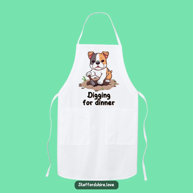 Funny Kawaii Staffy Apron - Chef's Determination for the Kitchen