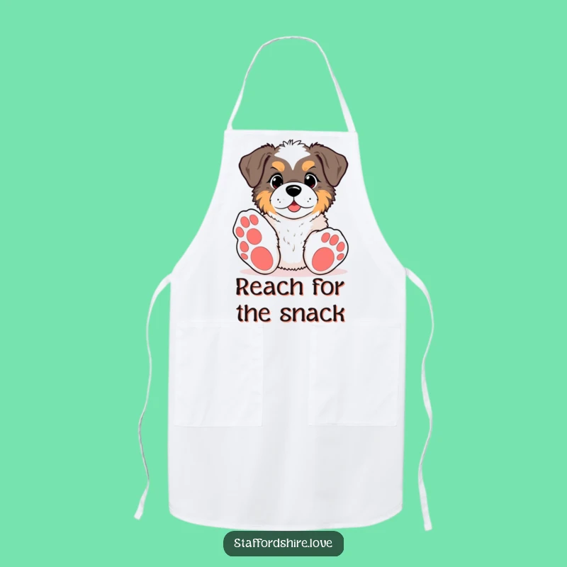 Funny Kawaii Staffy Paws Apron: Hilarious Kitchen Wear for Playful Cooks