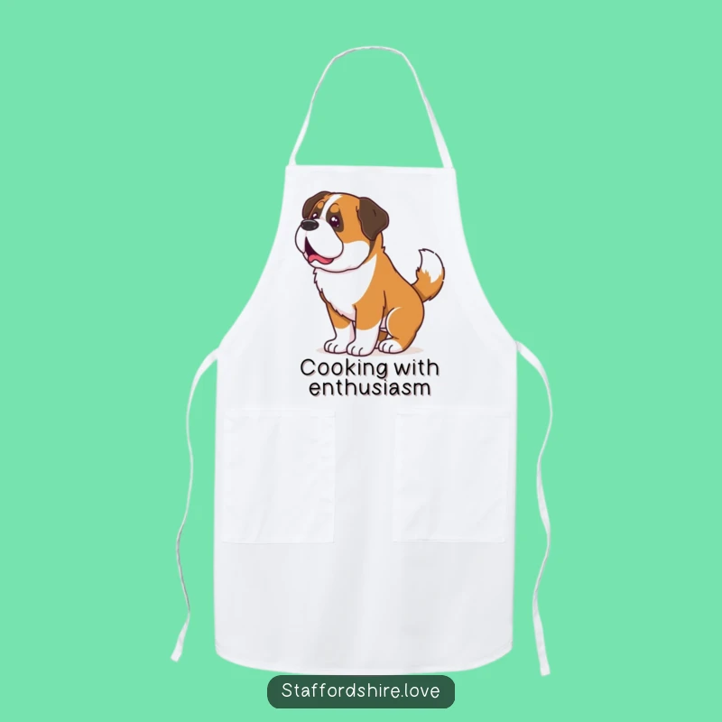 Funny Saint Bernard Wiggle Apron: Cook with Joy in This Hilarious Gift