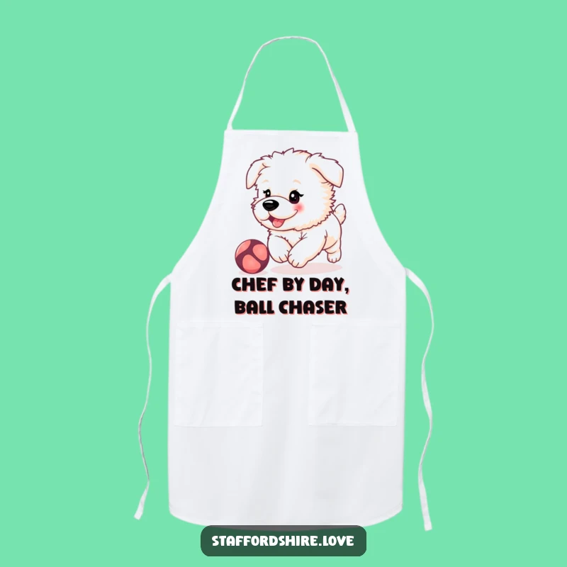 Funny Staffy Puppy Apron, Cute Kitchen Dog Gift, Adorable Playful Wear