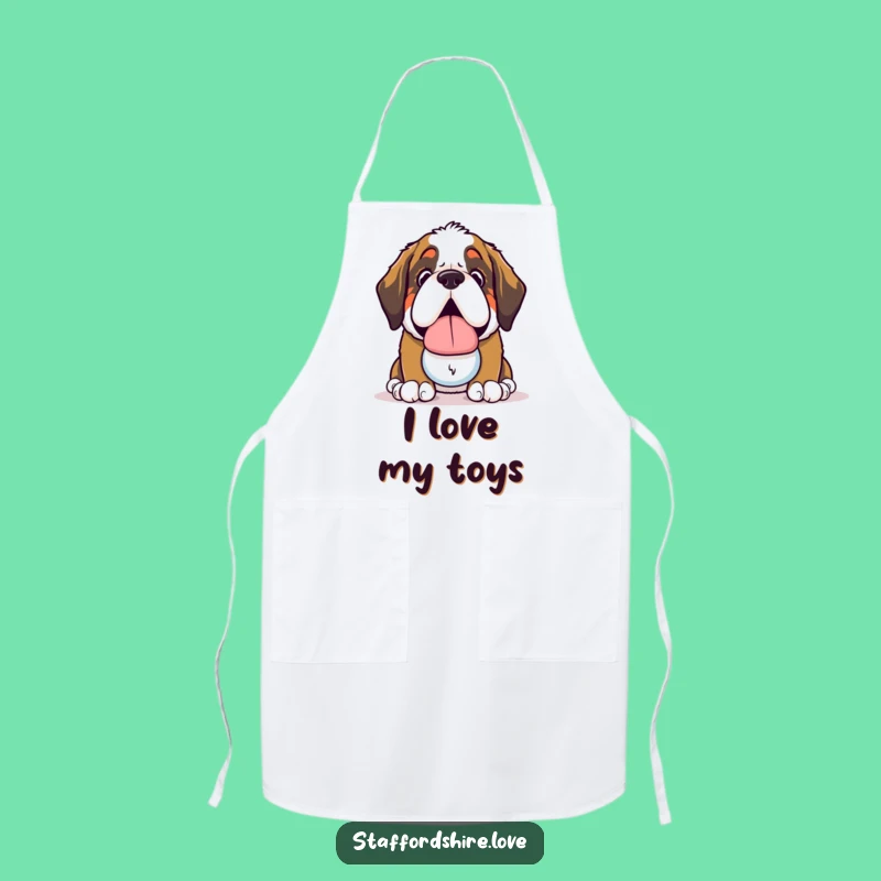 Funny Saint Bernard Slobbery Toy Apron: Cook with Canine Comedy!