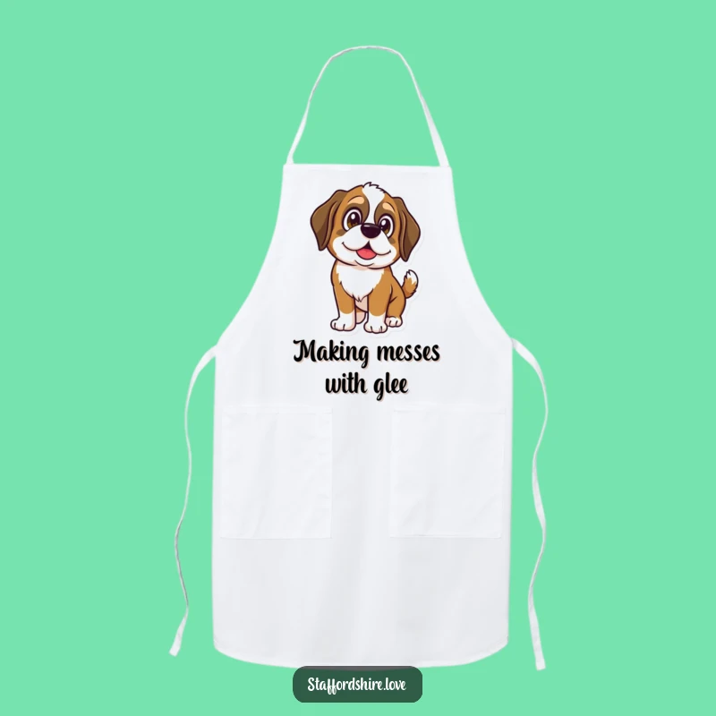 Funny Saint Bernard Apron - Shining Eyes Wagging Kitchen Gift