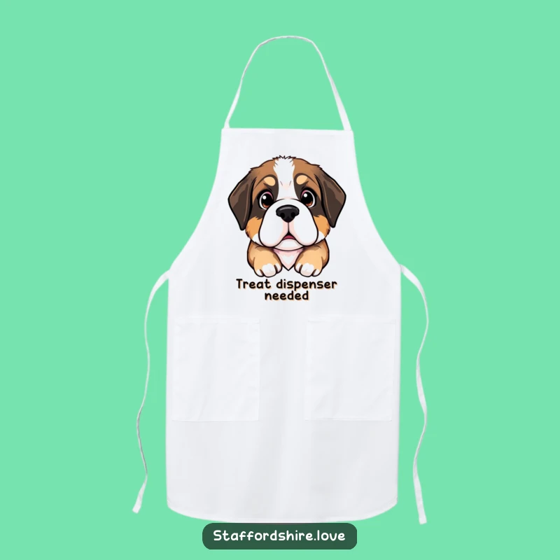 Funny Saint Bernard Puppy Apron: Pleading Eyes for a Cute & Hilarious Kitchen Gift