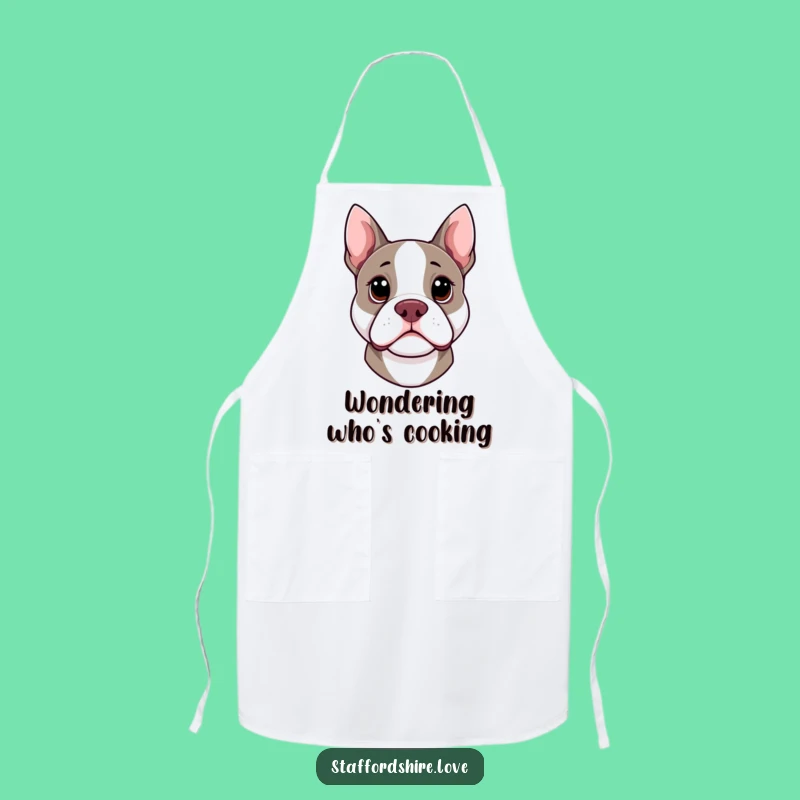 Funny Kawaii Staffy Apron - Chef's Curiosity for the Kitchen