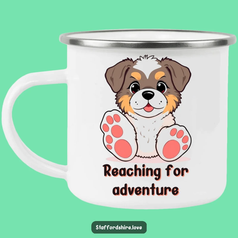 Funny Kawaii Staffy Paws Camping Mug: Adventure-Ready and Playful