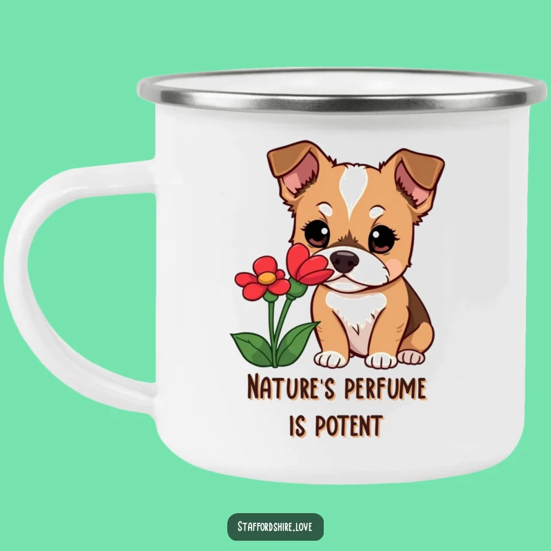Funny Staffordshire Dog Camping Mug: Nature Explorer Pup, Great Outdoor Gift!