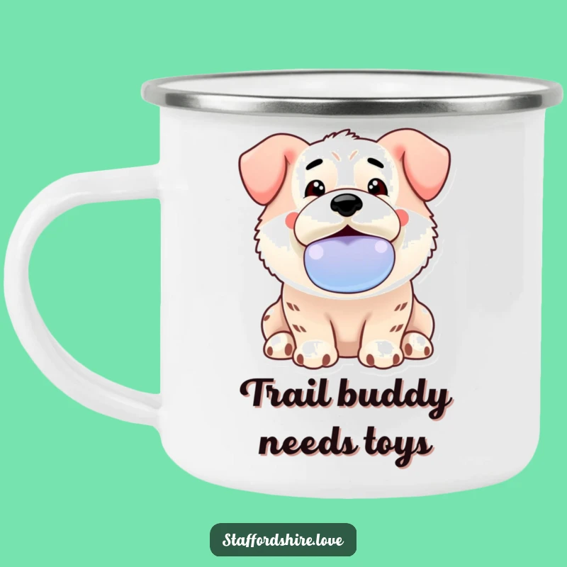Adventure Funny Staffordshire Camping Mug - Enthusiastic Dog Gift