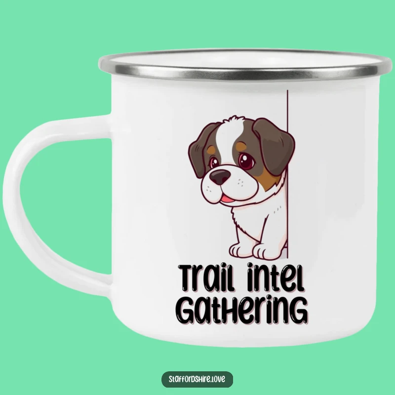 Funny Saint Bernard Camping Mug: Adventure with Mischief, Rugged & Hilarious Funny Gift