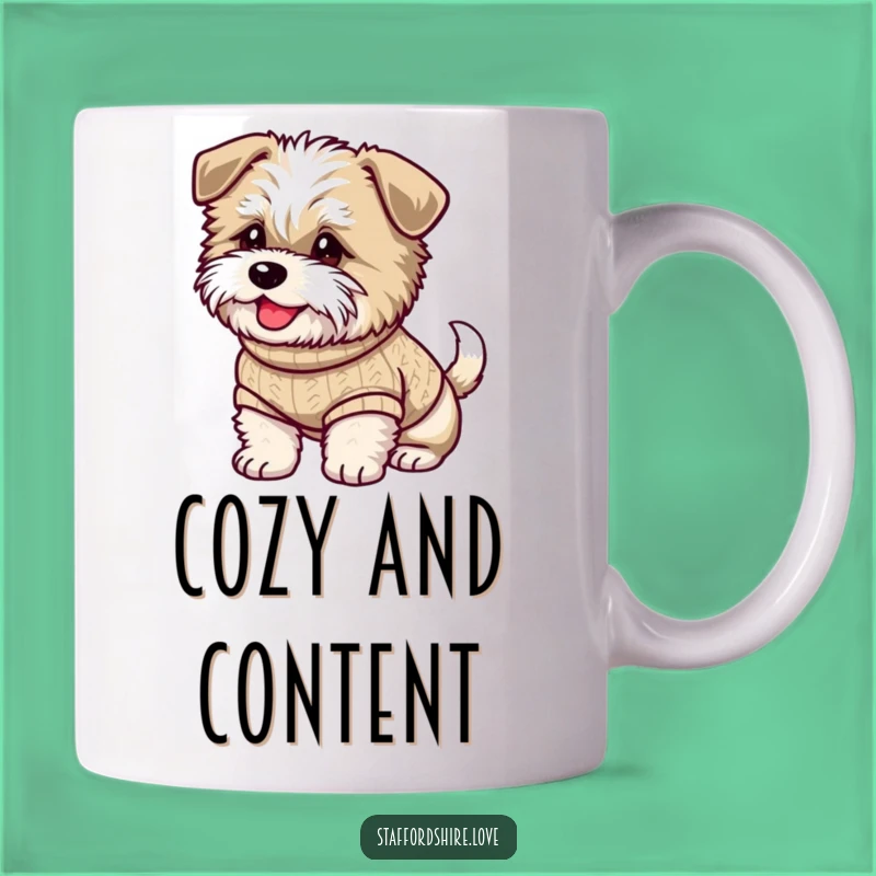 Funny Staffy Sweater Mug: Happy Wagging Tail Joy, the Ultimate Funny Dog Gift