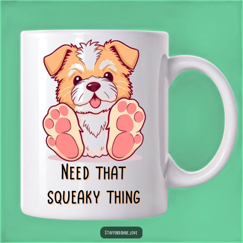 Funny Big Paws Staffordshire Mug - Playful Dog Lover Gift