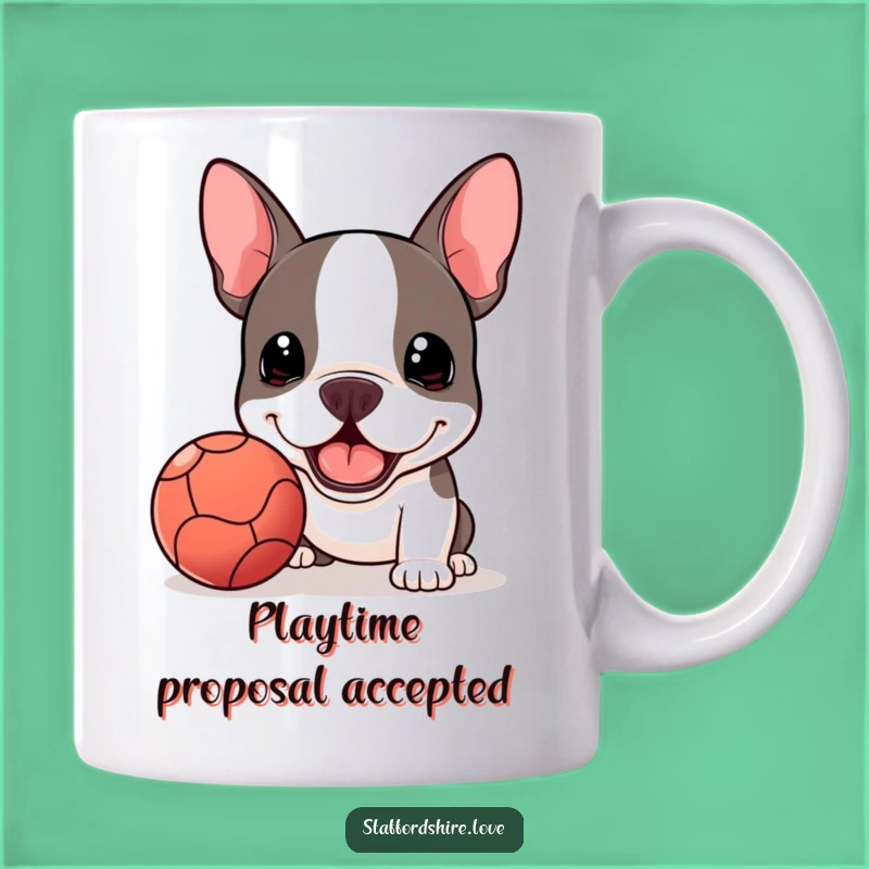 Funny Kawaii Staffie Ball Mug - Slobbery Dog Lover Gift, Perfect Funny Surprise!