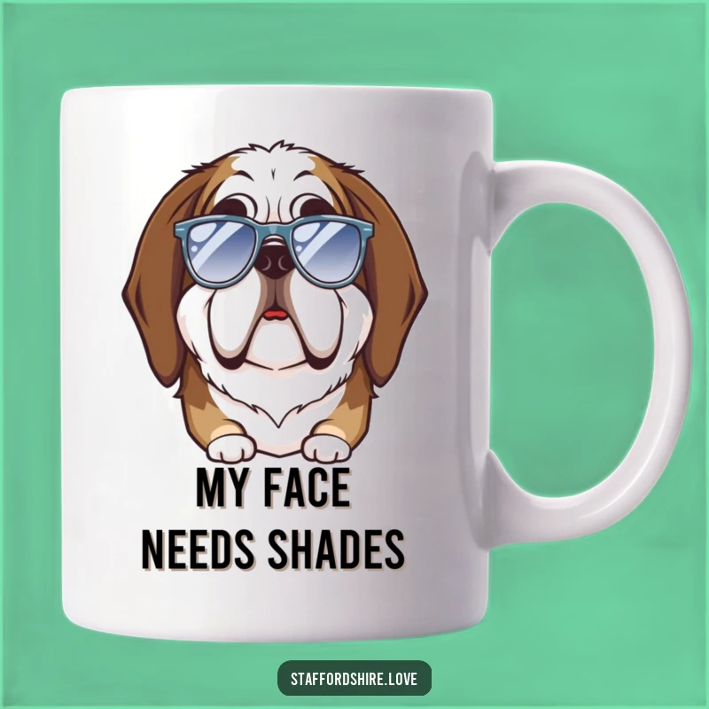 Funny Saint Bernard Goofy Sunglasses Mug: A Hilarious Gift for Dog Lovers!