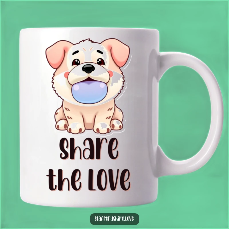 Funny Slobbery Toy Staffordshire Mug - Enthusiastic Dog Gift Idea
