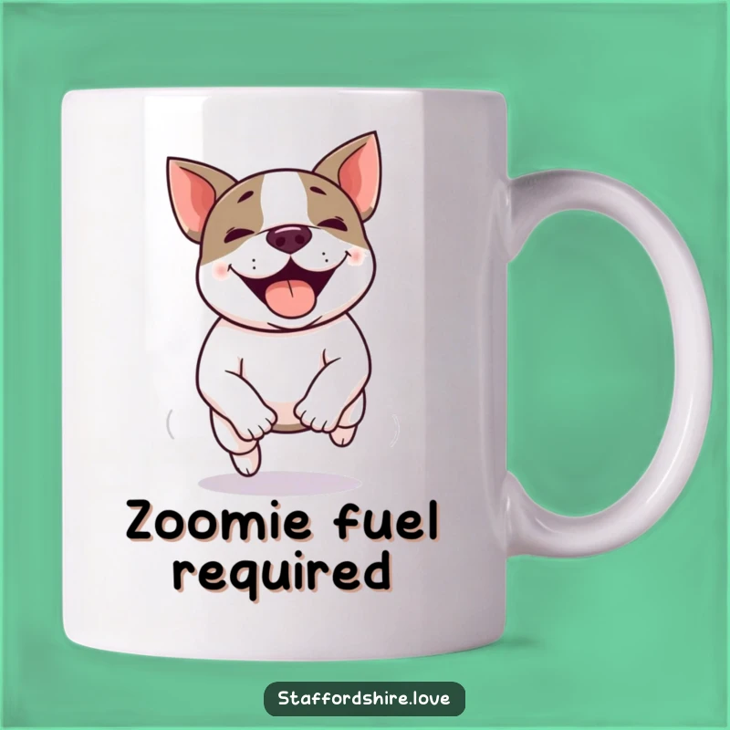 Funny Kawaii Staffie Zoomie Mug - Energetic Dog Lover Gift, Perfect Funny Surprise!