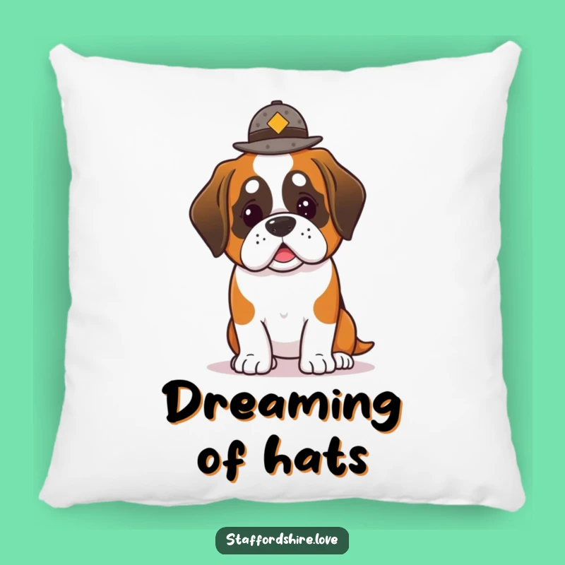 Funny Saint Bernard Hat Balance Pillow: Snuggle with a Dapper Dog!