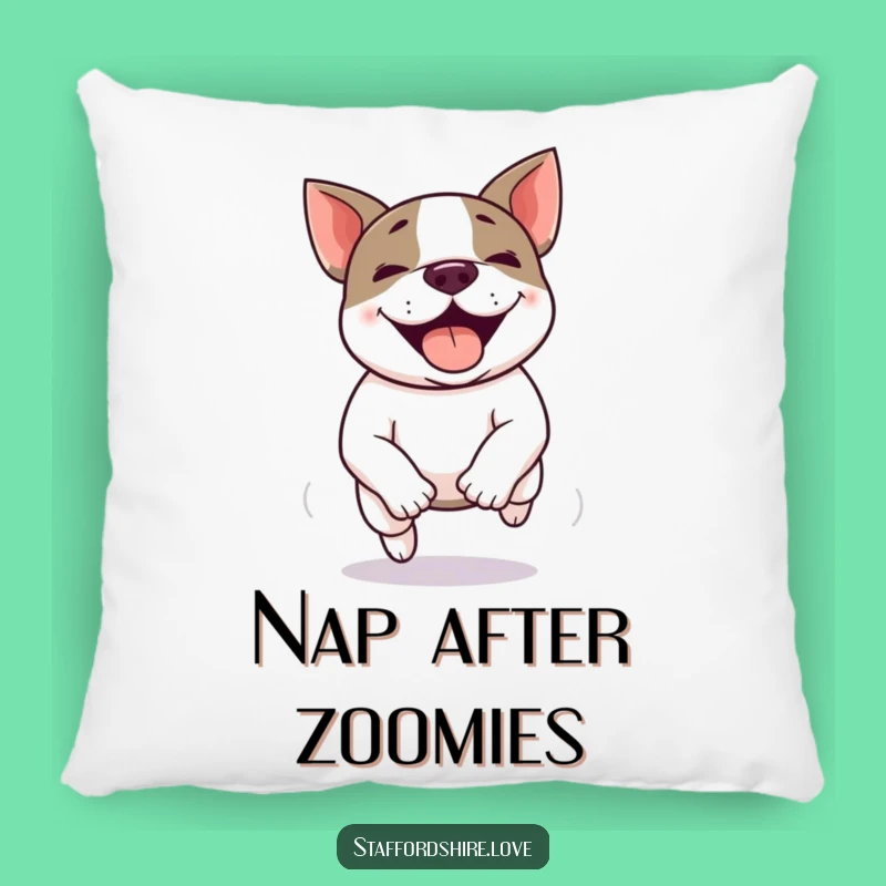 Funny Kawaii Staffie Zoomie Pillow - Comfy & Crazy Dog Cushion, Perfect Funny Gift!
