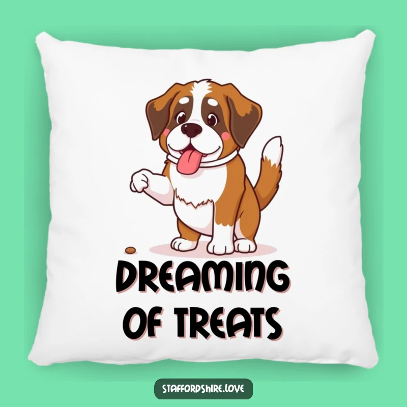 Funny Saint Bernard Treat Jump Pillow - Cozy & Humorous Home Decor