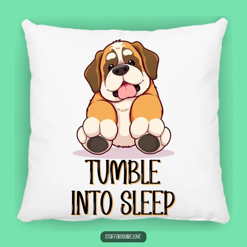 Funny Saint Bernard Trip Pillow: Comfy Clumsy Cuddles