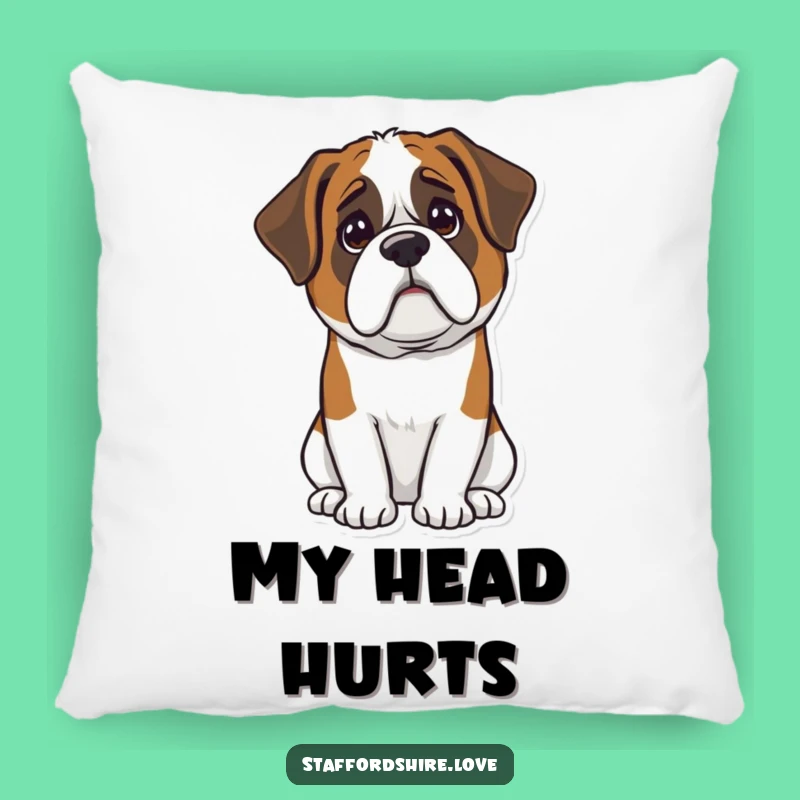 Funny Kawaii Saint Bernard Pillow - Soft Confused Dog Cushion, Cozy Gift Idea
