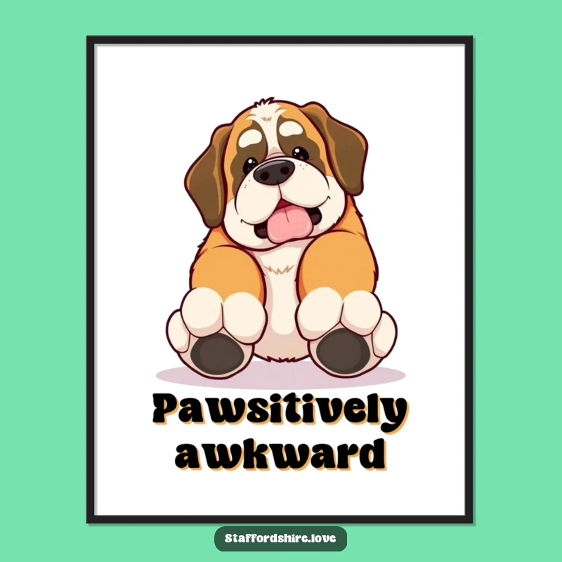 Funny Saint Bernard Trip Digital Art: Instant Clumsy Decor
