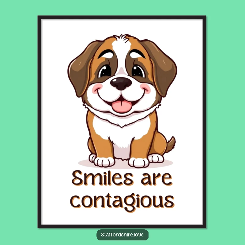 Funny Saint Bernard Nudge Digital Art: Instant Heartwarming Decor!