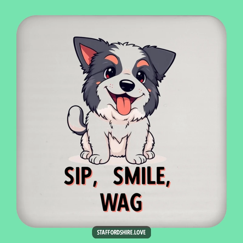 Funny Kawaii Staffy Wagging Tail Coasters: Hilarious Protection for Surfaces