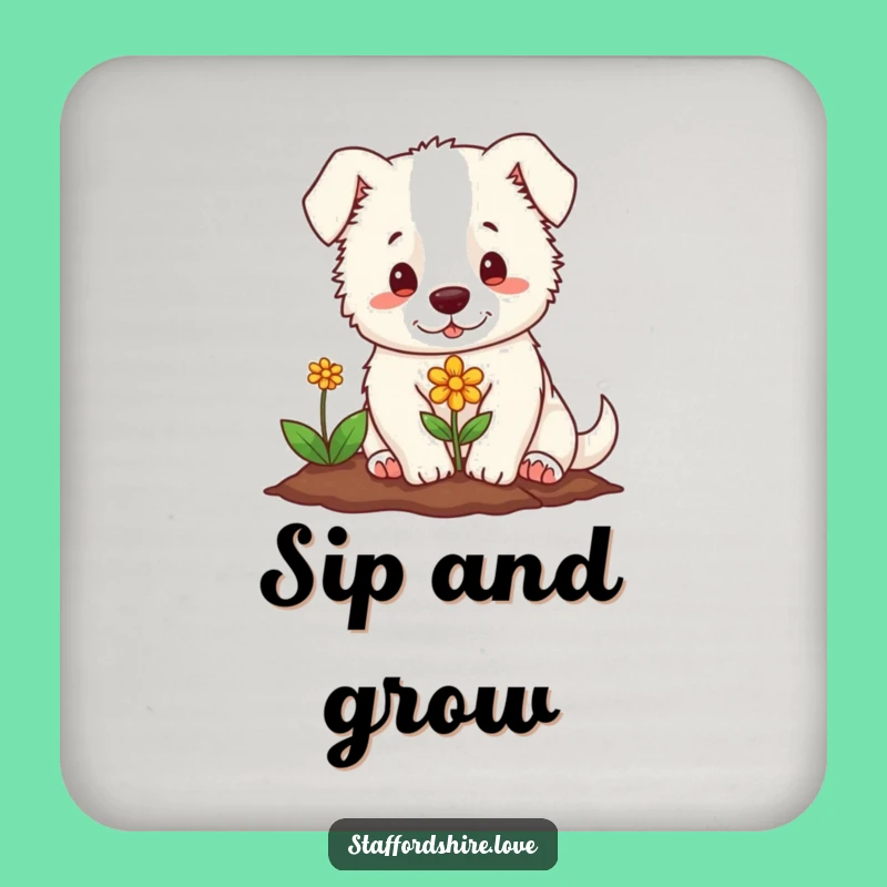 Funny Staffordshire Flower Coaster: Protect Surfaces with Gentle, Hilarious Charm!