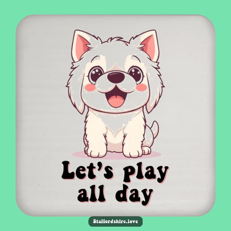 Funny Kawaii Staffordshire Coaster - Playful Drink Protector, Charming Funny Gift