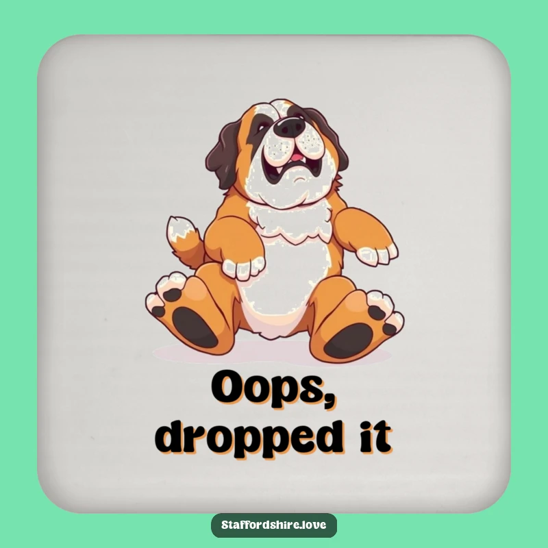 Funny Saint Bernard Tripping Drink Coaster: Protect Surfaces with This Hilarious Dog Accessory