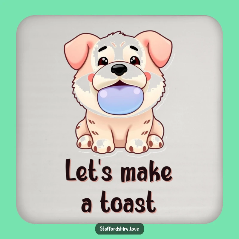 Playful Funny Staffordshire Drink Coaster - Protect Surfaces Dog Style