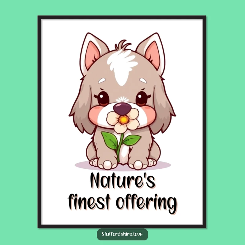 Funny Kawaii Staffordshire Poster: Sweet Flower Charm for Walls