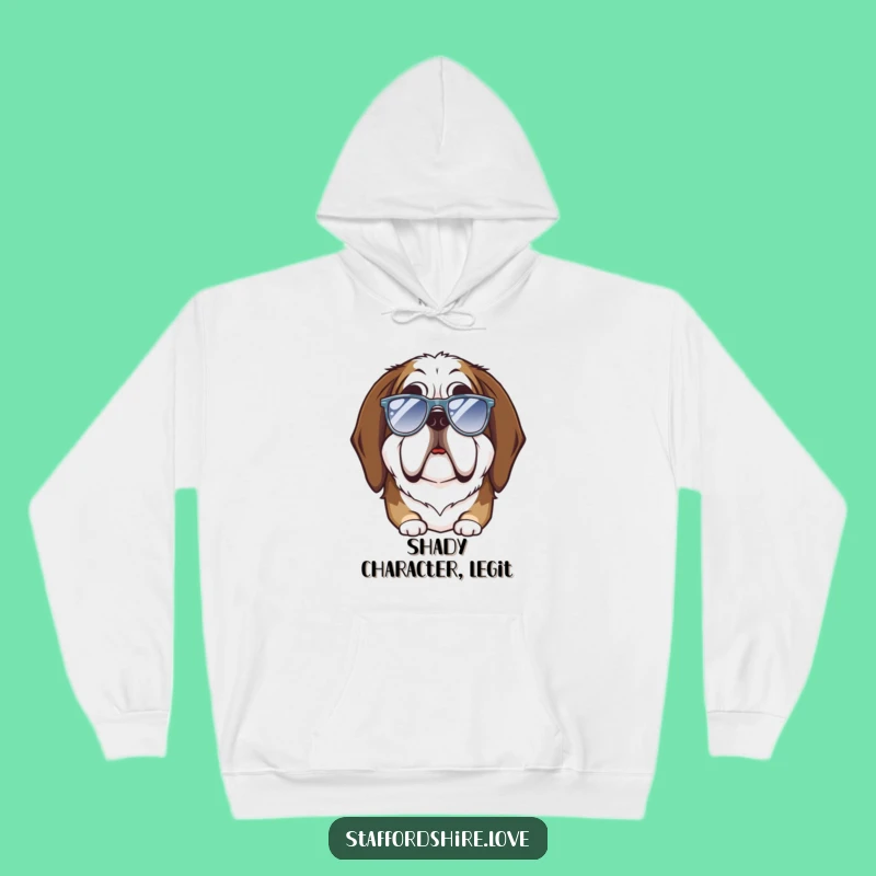 Cozy Funny Saint Bernard Goofy Sunglasses Hoodie: Warm & Hilarious Gift!