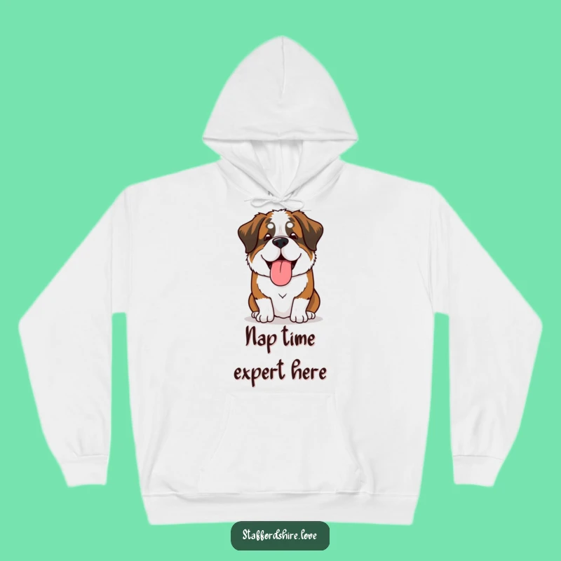 Cozy Funny Saint Bernard Hoodie: Happy Sigh Tongue for Warm, Hilarious Comfort Gift