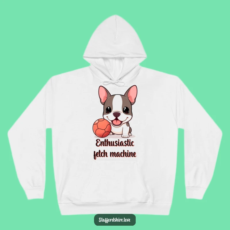 Funny Kawaii Staffie Ball Hoodie - Cozy Fetch Fan Sweatshirt, Great Funny Gift!