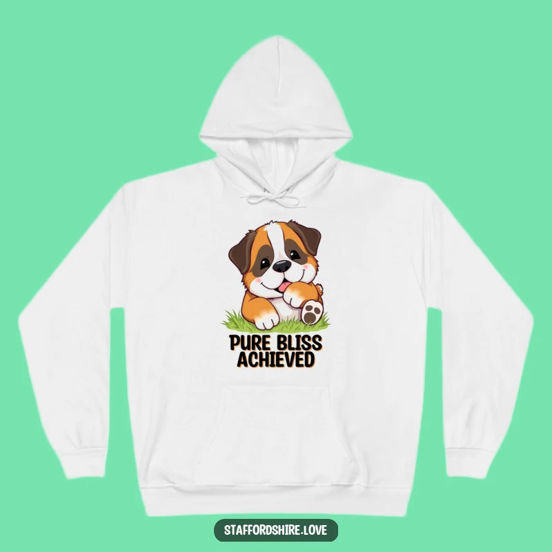 Funny Rolling Dog Hoodie - Cozy Saint Bernard Happy Grass Gift