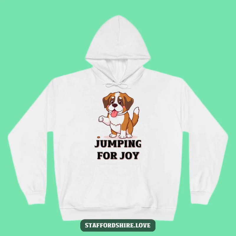 Cozy Funny Saint Bernard Treat Jump Hoodie - Warm & Humorous Dog Gift