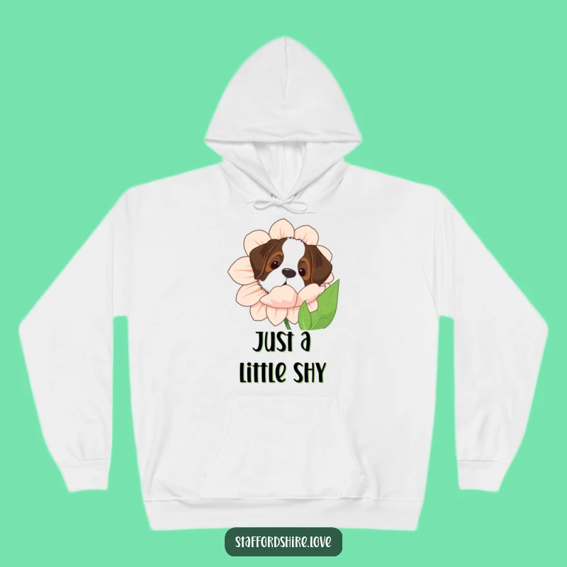 Funny Saint Bernard Hoodie - Giant Flower Peekaboo Dog Sweatshirt