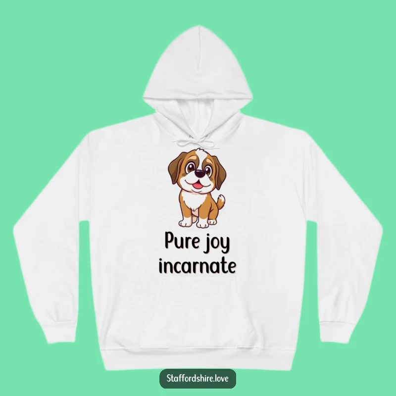 Funny Saint Bernard Hoodie - Shining Eyes Wagging Tail Sweatshirt