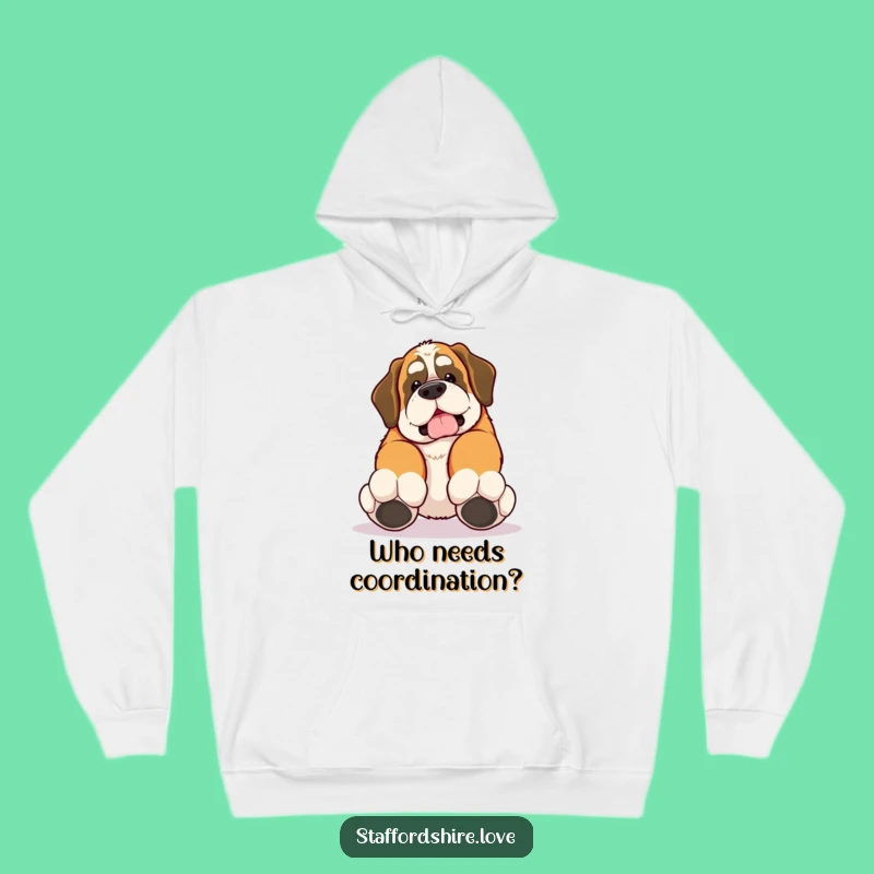 Funny Saint Bernard Trip Hoodie: Cozy Clumsy Comfort