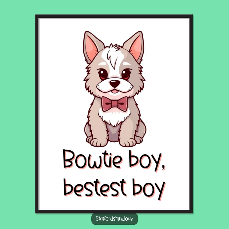 Free Printable Wall Art: Proud Staffordshire Bowtie Doggy Decor Downloadable Art Decor