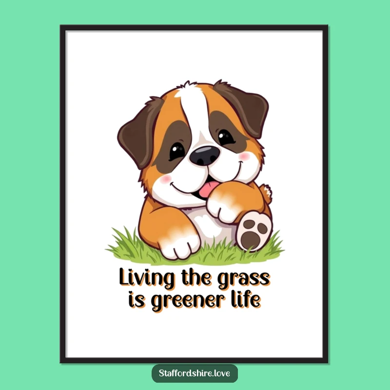Funny Free Printable Wall Art: Happy Puppy Rolling - Quirky Downloadable Home Decor