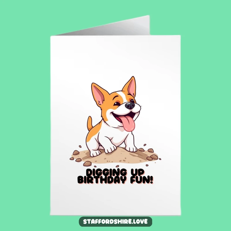 Free Printable Bday Card: Digging Dog's Birthday Fun, Energetic Downloadable