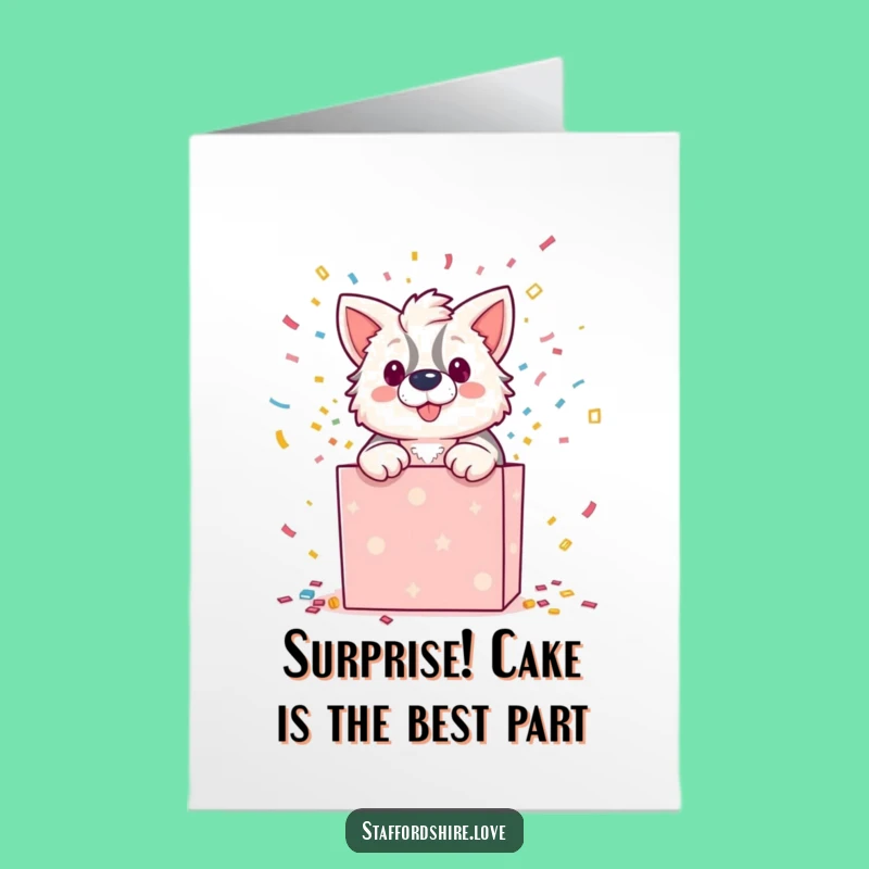 Free Printable Birthday Card: Staffordshire Bursting Gift Box Fun