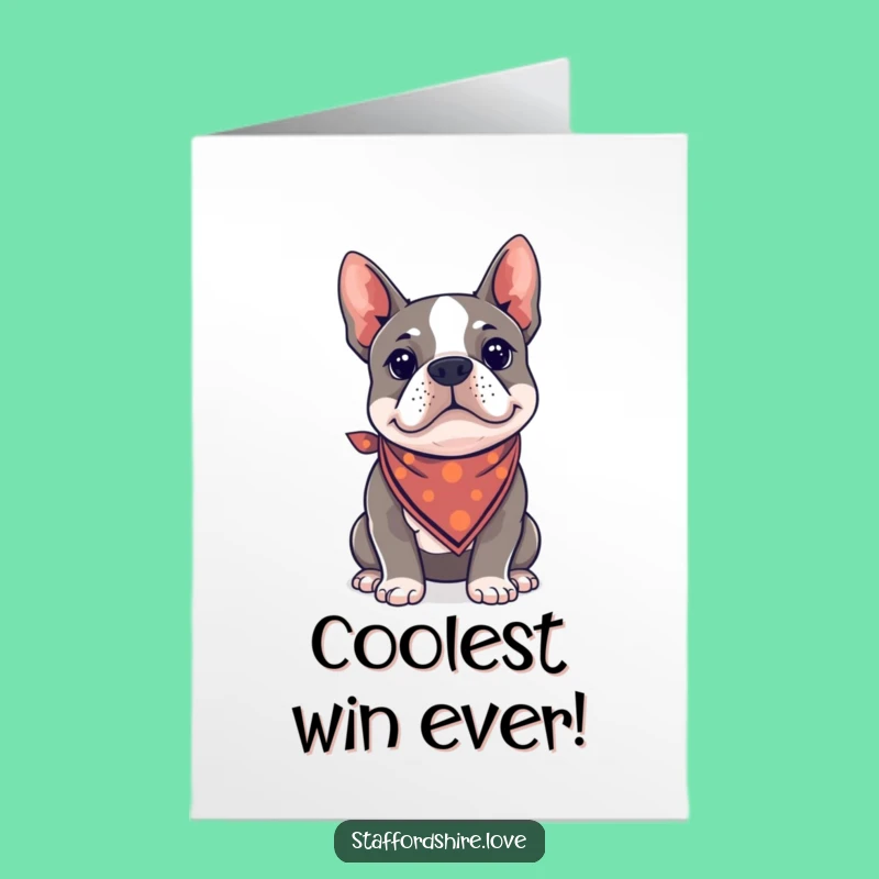 Free Printable Congrats Card: Cool Staffy Bandana, Chic Downloadable Gift
