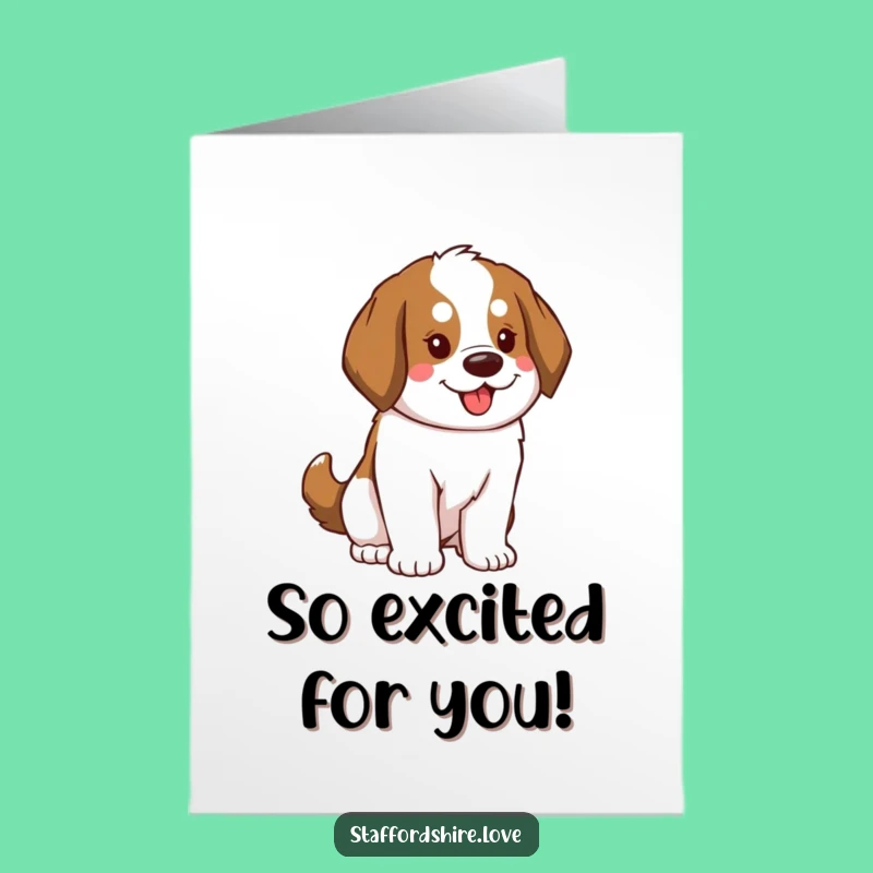 Free Printable Congrats Card: Saint Bernard's Joyful Tail Wag for Your Success