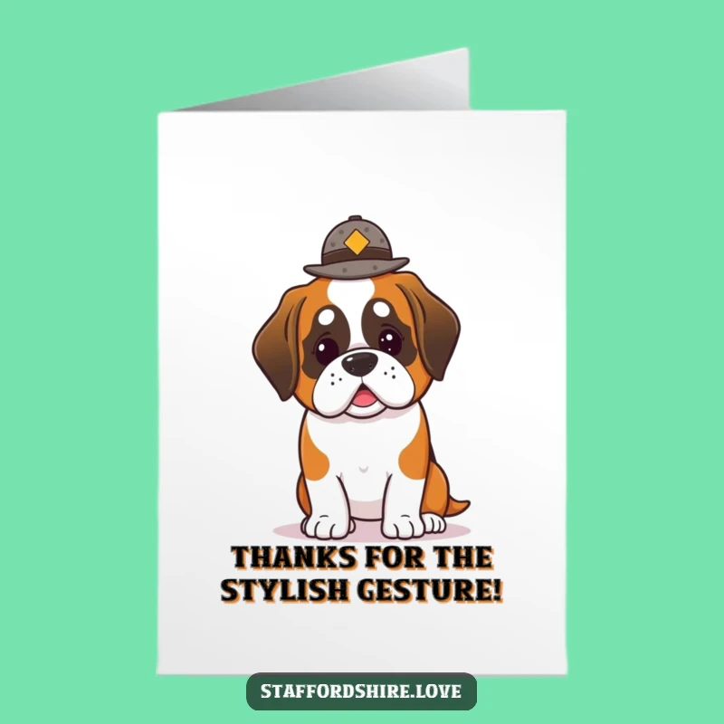 Free Printable Thank You Card: Saint Bernard's Hat Balance - Downloadable