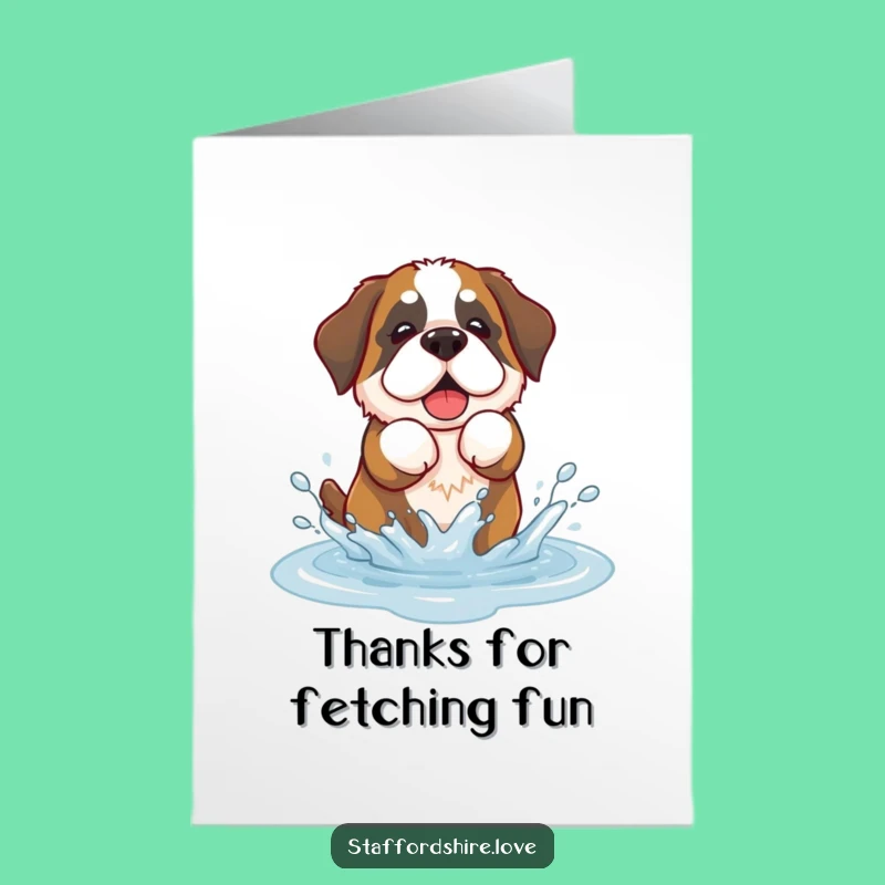 Sweet Free Printable Thank You Card: Splashy Dog Thanks Downloadable