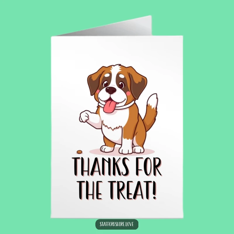 Free Printable Saint Bernard Thank You Card: Treat Jumper, Humorous DIY Download