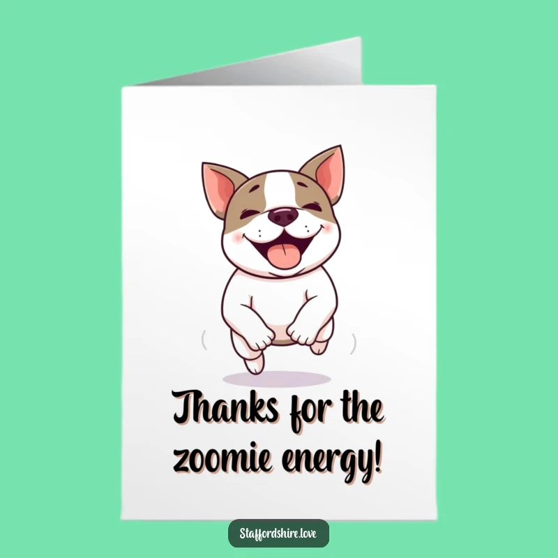 Free Printable Thank You Card: Kawaii Staffy Zoomie Thanks, Delightful Downloadable Gift