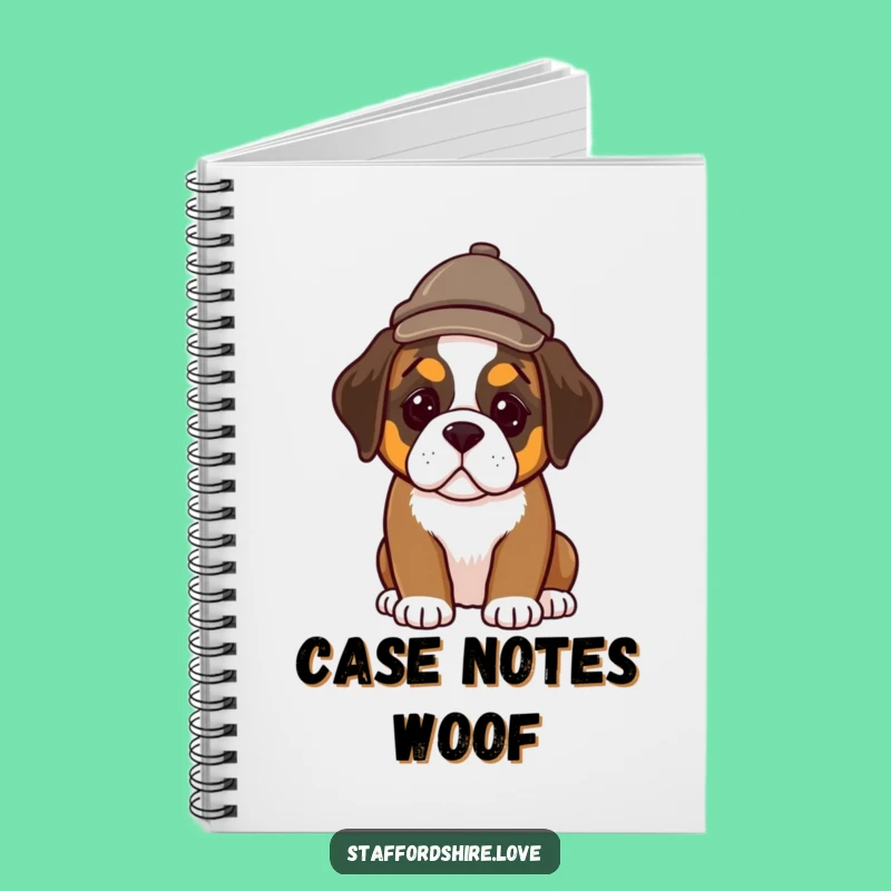 Funny Detective Puppy Notebook - Hilarious Saint Bernard Case File Journal